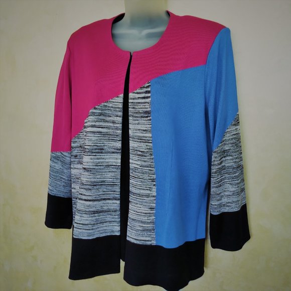 Misook Colorblock Jacket EUC XL - Picture 2 of 7